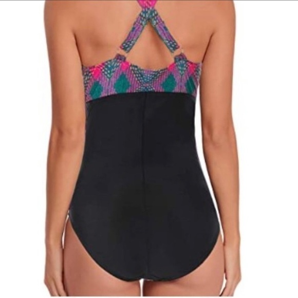 Shely One Piece Ruched Tummy Control Swim Suit Women’s Small NWT - Picture 5 of 12